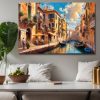 Kanal in Venedig – Bild auf Leinwand