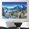 Winterlandschaft mit Blick auf den Watzmann auf Leinwand, wie Ölgemälde, druckbare Kunst