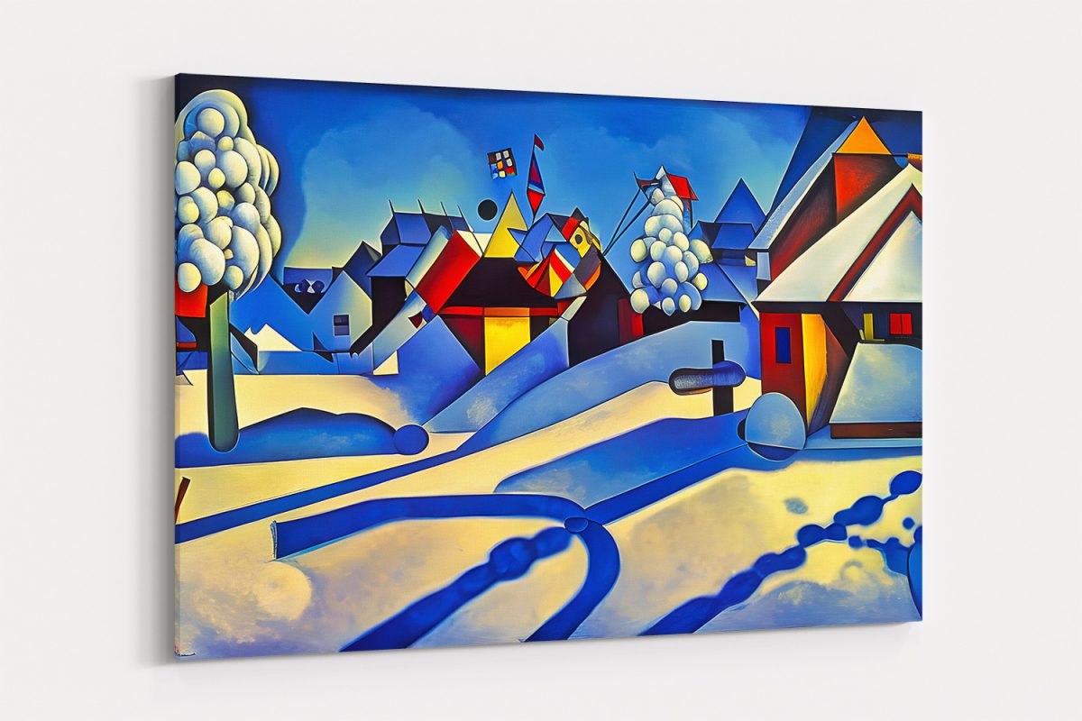 winterlandschaft abstrakt1b Winter - Expressionismus Komposition auf Leinwand