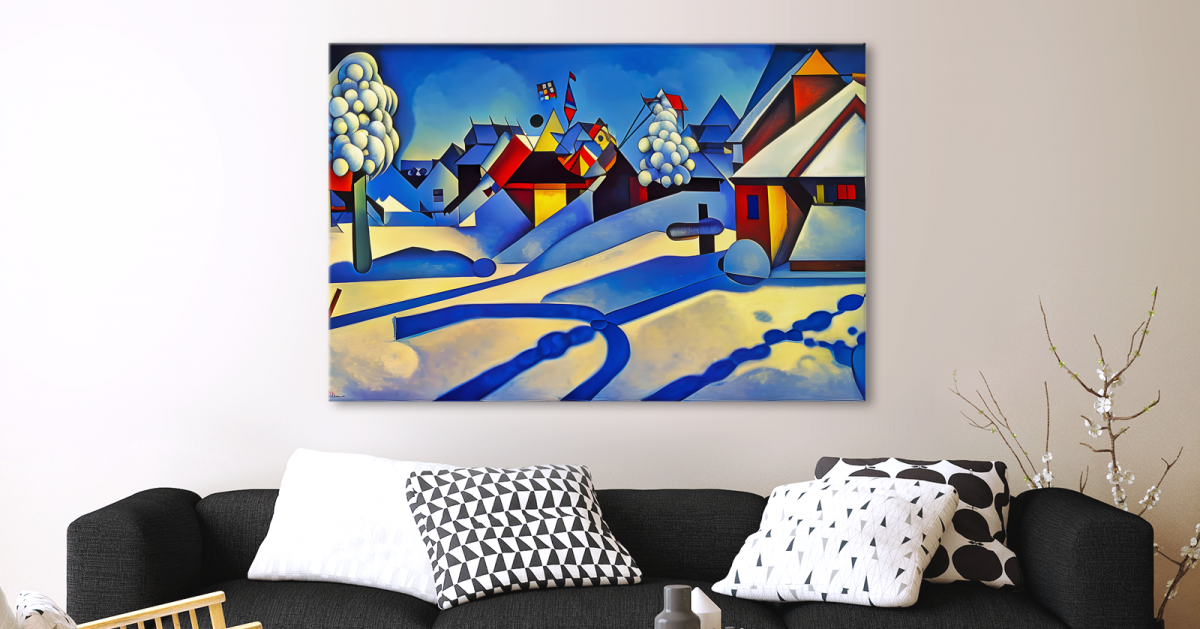 winterlandschaft abstrakt3 Winter - Expressionismus Komposition auf Leinwand